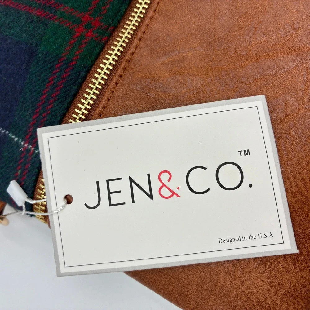 Jenco Handbag PETA Approved Vegan Crossbody Bag Blue Green Tassel Gold Tone‎ 9x8